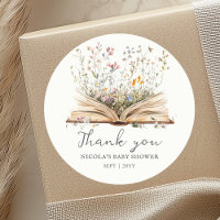 Wildflower | Book Theme Baby Shower Favour Sticker