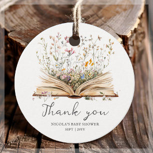 Wildflower   Book Theme Baby Shower  Favour Tags