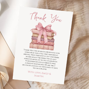 Wildflower Book Theme Baby Shower Thank You Card