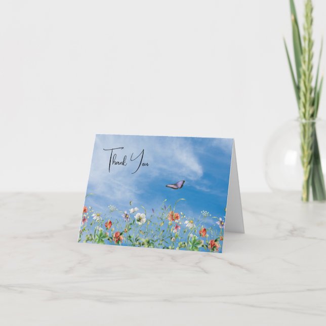 Wildflower Border and Butterfly Thank You (Front)