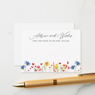 Wildflower Border Bridal Shower Small Advice Card