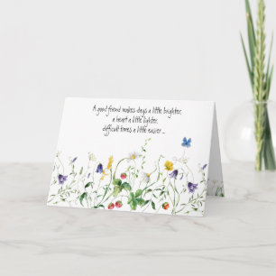 Wildflower Border for Friend's Birthday Card