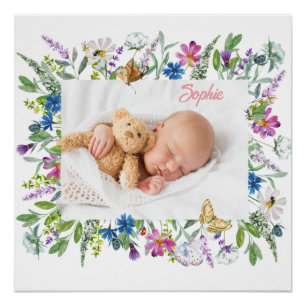 Wildflower Border Photo Poster