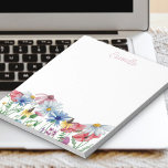 Wildflower Border Pretty Personalized Notepad<br><div class="desc">Pretty wildflower notepad to personalize with your name. This watercolor floral design has a border of wild flowers including poppy,  daisy,  coneflower and cornflower,  with hand lettered typography.</div>