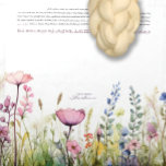 Wildflower Border Series I Challah Dough Cover & Napkin<br><div class="desc">Her challah is a work of art. Sign her name with a flourish on this stunning watercolor design. The wildflower floral border looks beautiful when draped over a large bowl of rising Challah dough. So convenient — The full text of the Bracha & the Yehi Ratzon for taking Challah drapes...</div>