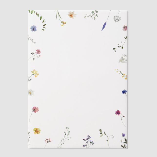 Wildflower Border Wedding Vellum Invitations (Front)