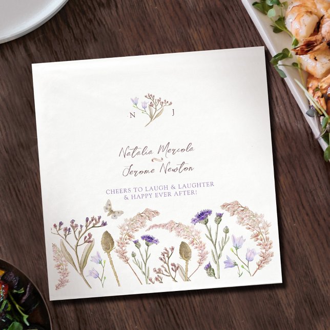 Wildflower botanic watercolor fall wedding napkin (Creator Uploaded)