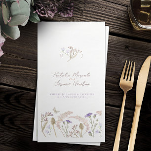 Wildflower botanic watercolor fall wedding napkin