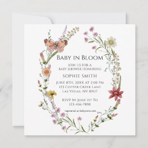 Wildflower Botanical A Baby Shower In Bloom Invitation