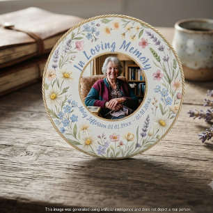 Wildflower Botanical Bereavement Sympathy 3 Inch Round Button