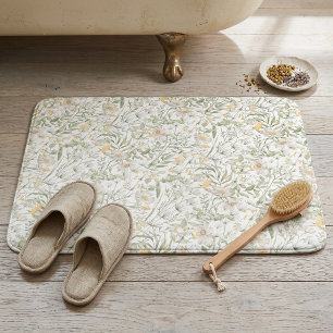 Wildflower Botanical Cottagecore Floral Garden Bath Mat