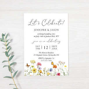 Wildflower Botanical Elopement Wedding Reception Invitation