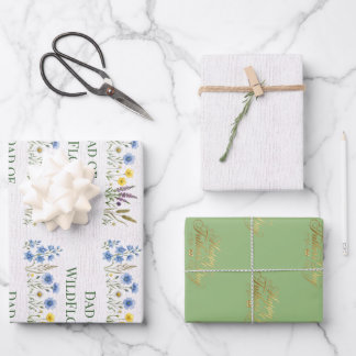 Wildflower Botanical Fathers Day, Wildflowers Dad Wrapping Paper Sheet