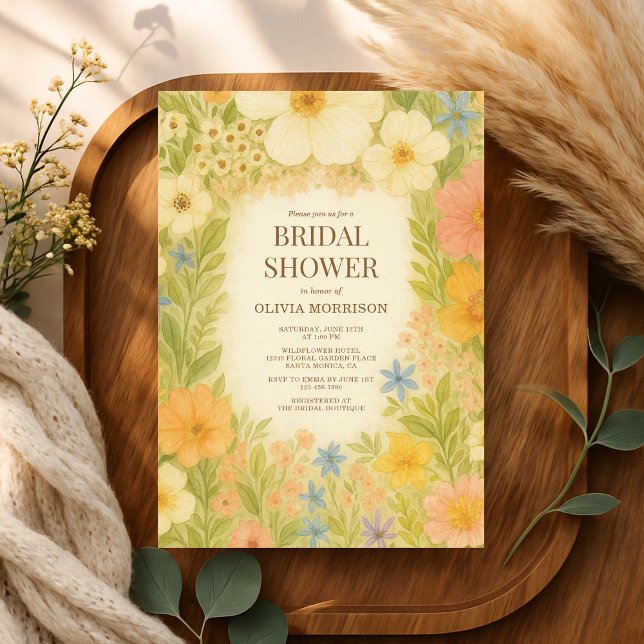 Wildflower Botanical Garden Floral Bridal Shower Invitation (Creator Uploaded)