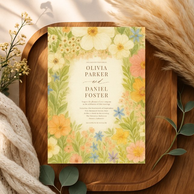 Wildflower Botanical Garden Floral Wedding Invitation (Creator Uploaded)