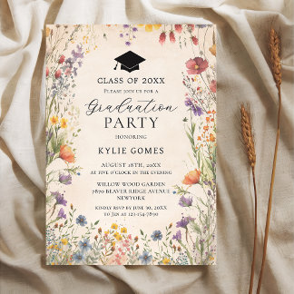 Wildflower Botanical Graduation Party Invitation
