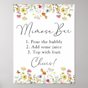 Wildflower Botanical Mimosa Brunch Bar Sign