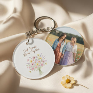 Wildflower Botanical Pastel Floral Keychain