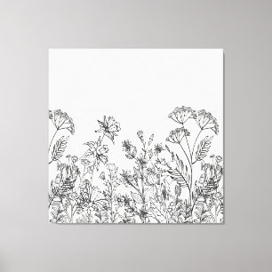 Wildflower Botanical Printable art Canvas Print