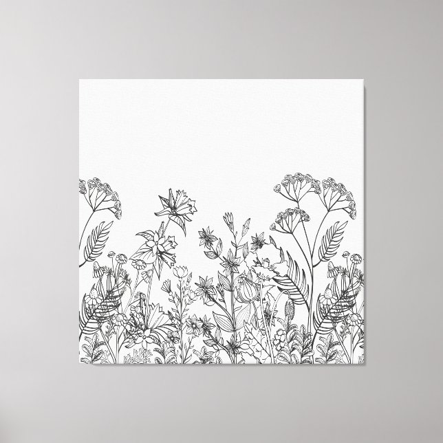 Wildflower Botanical Printable art Canvas Print (Front)
