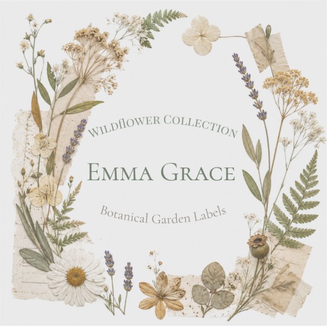 Wildflower Botanical Stickers | Boho Garden Labels (Front)