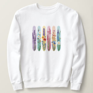 Wildflower Botanical Sweatshirt   Watercolor Flora