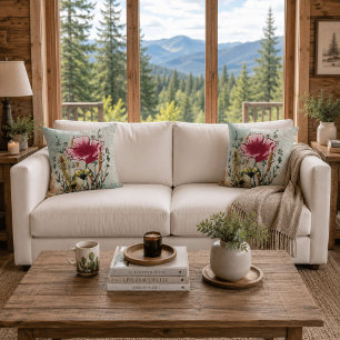 Wildflower Botanical Throw Pillow