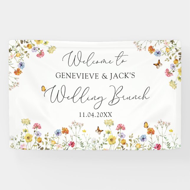 Wildflower Botanical Welcome Wedding Brunch Sign (Horizontal)