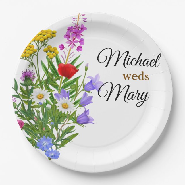 Wildflower Bouquet-23387- Paper Plate (Front)