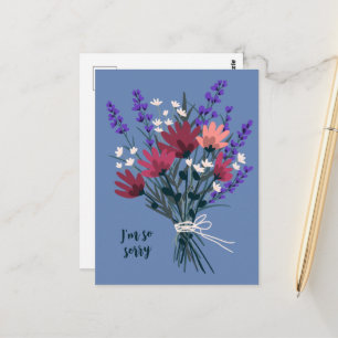 Wildflower Bouquet Condolences Sorry for Loss Postcard