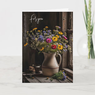 Wildflower Bouquet for Thank You Card