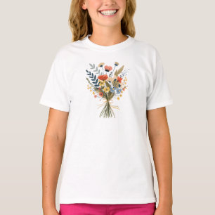Wildflower Bouquet Illustration T-Shirt