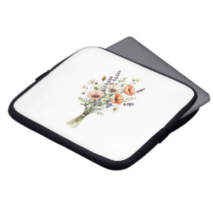 Wildflower Bouquet Laptop Case Botanical Floral