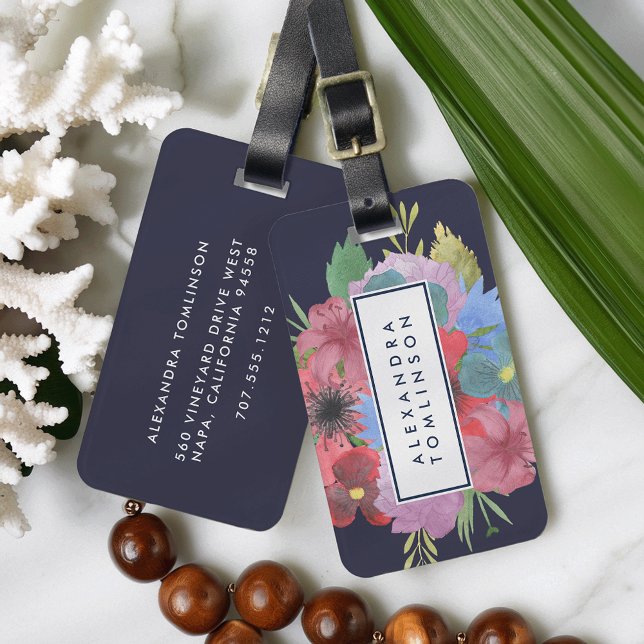 Wildflower Bouquet Personalized Luggage Tag (Creator Uploaded)