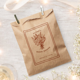 Wildflower Bouquet Rustic Whimsical Bridal Shower Favour Bag