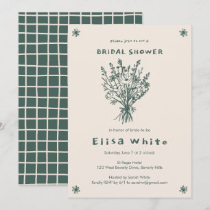 Wildflower Bouquet Rustic Whimsical Bridal Shower Invitation