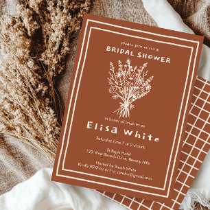 Wildflower Bouquet Rustic Whimsical Bridal Shower Invitation