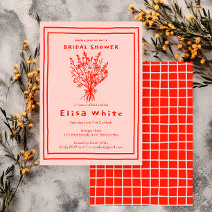 Wildflower Bouquet Rustic Whimsical Bridal Shower  Invitation