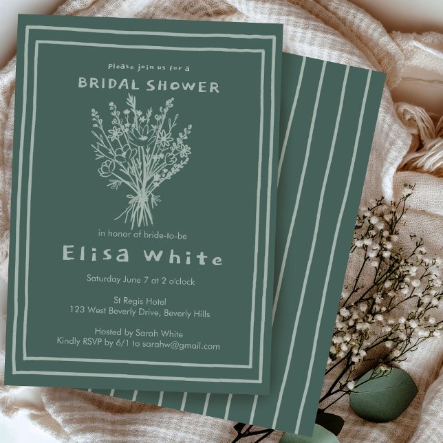 Wildflower Bouquet Rustic Whimsical Bridal Shower Invitation (Wildflower Bouquet Rustic Whimsical Bridal Shower Invitation
)