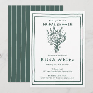 Wildflower Bouquet Rustic Whimsical Bridal Shower Invitation