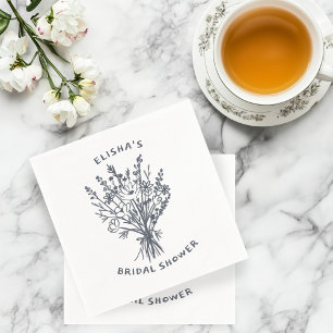 Wildflower Bouquet Rustic Whimsical Bridal Shower  Napkin