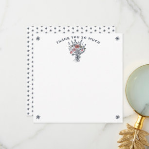 Wildflower Bouquet Rustic Whimsical Bridal Shower  Thank You Card