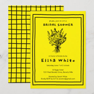 Wildflower Bouquet Whimsical Bridal Shower Bold Invitation