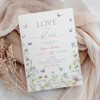 Wildflower Bridal Shower: Butterfly Garden Invitation