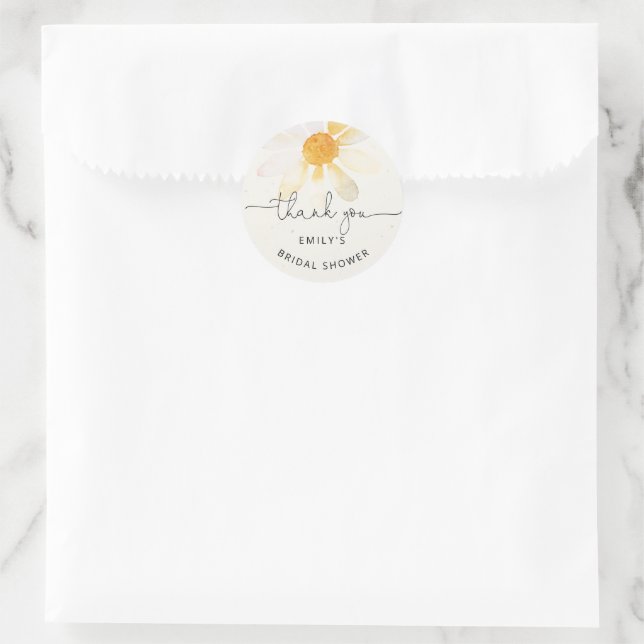 Wildflower bridal shower classic round sticker (Bag)