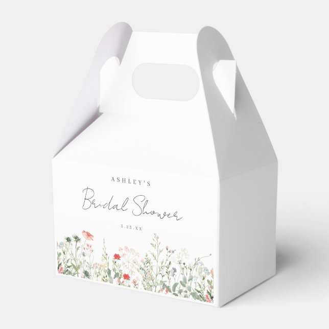 Wildflower Bridal Shower Favor Box (Front Side)