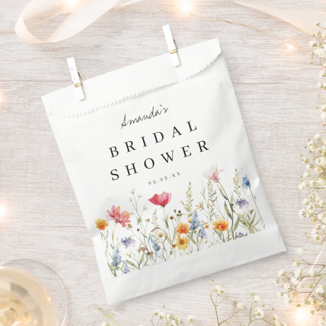 Wildflower Bridal Shower Favour Bag (Clipped)