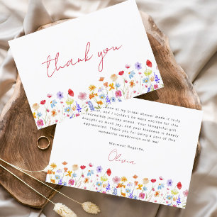 Wildflower Bridal Shower Floral Garden Thank You Card