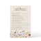 Wildflower Bridal Shower Game