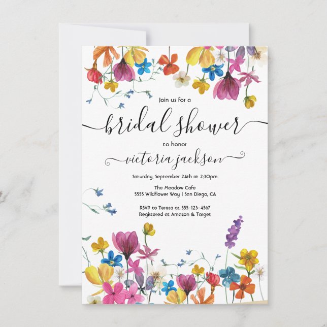 Wildflower Bridal Shower Invitation (Front)